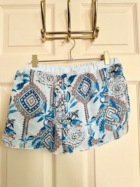Blue paisley swim shorts
